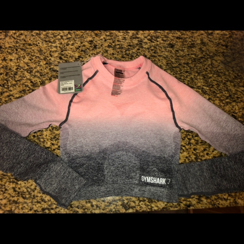 Gymshark ombré seamless crop top- pink&charcoal